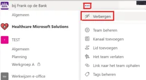 Geef alleen actieve teams weer